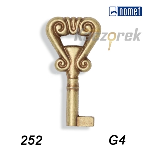 Meblowy 011 - 252 - G4 mosiądz krótki - klucz surowy